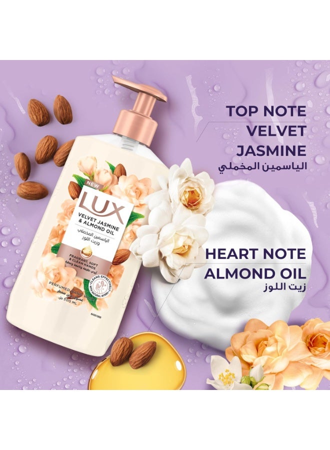 لوكس غسول اليدين السائل المعطر من لوكس، برائحة الياسمين المخملي، مع زيت اللوز والجلسرين، ليدين ناعمتين ونظيفتين ومعطرتين، 500 مل - Image 4